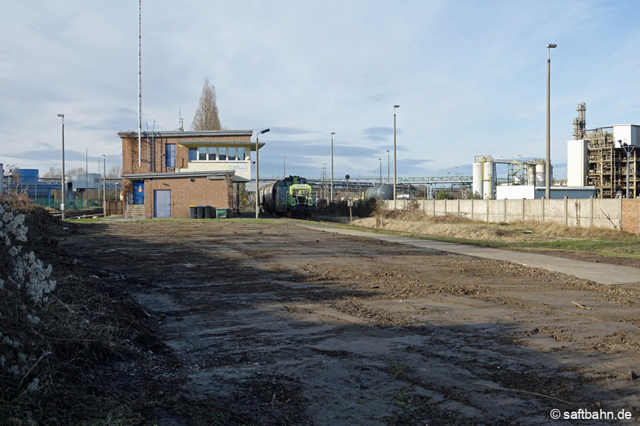 Abgeschlossene Abriss- und Abbrucharbeiten am ehemaligen Haltepunkt Grube Antonie. Aufnahme vom 16.01.2023