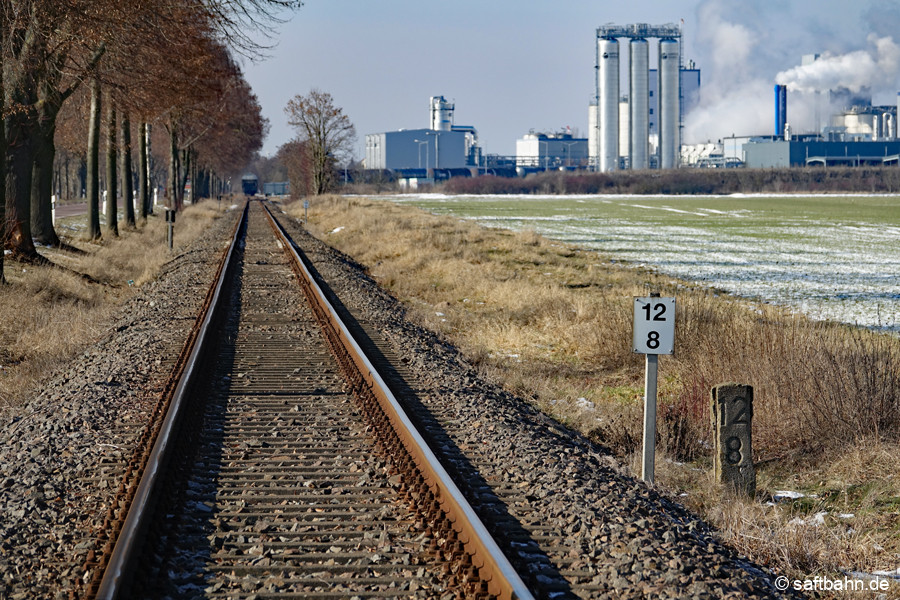Ein neuer Kreuzungsbahnhof für den Güterverkehr soll es neben dem bestehenden Stammgleis zwischen Großzöberitz und Zörbig bei Kilometer 12,8 geben.Die Gütergleise werden 740 Meter lang.
