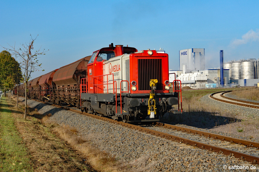 Die heutige Verbio SE firmierte bis zum Februar 2008 als Mitteldeutsche BioEnergie GmbH (MBE). Das Unternehmen ließ 2008 größere Mengen ungarischen Mais per Schiene zum Werk anliefern. Am 23.10.2008 brachte V133 der Regiobahn Bitterfeld einen DB-Wagenzug nach Zörbig.